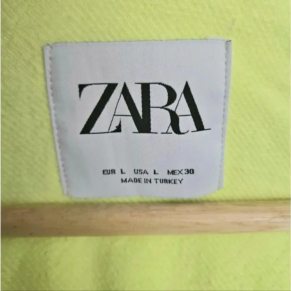Zara Neon Overshirt oversized yellow shacket - Picture 7 of 8